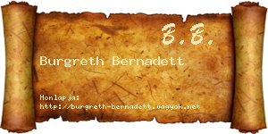 Burgreth Bernadett névjegykártya